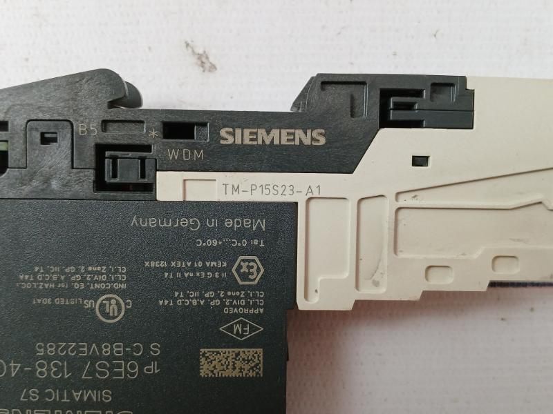 Siemens Simatic S7 6Es7 138-4Ca01-0Aa0 Plc Input Output Module Dc24V