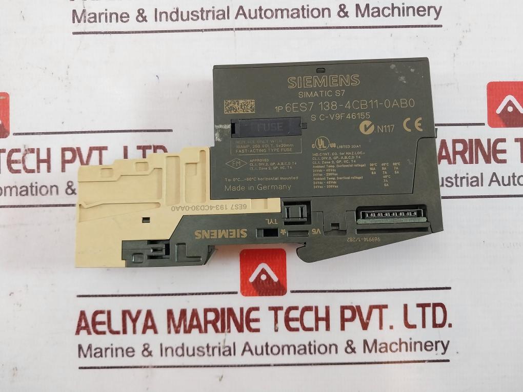 Siemens Simatic S7 6Es7 138-4Cb11-0Ab0 Pm-e Power Module 969914-1/282 Dc24-48V