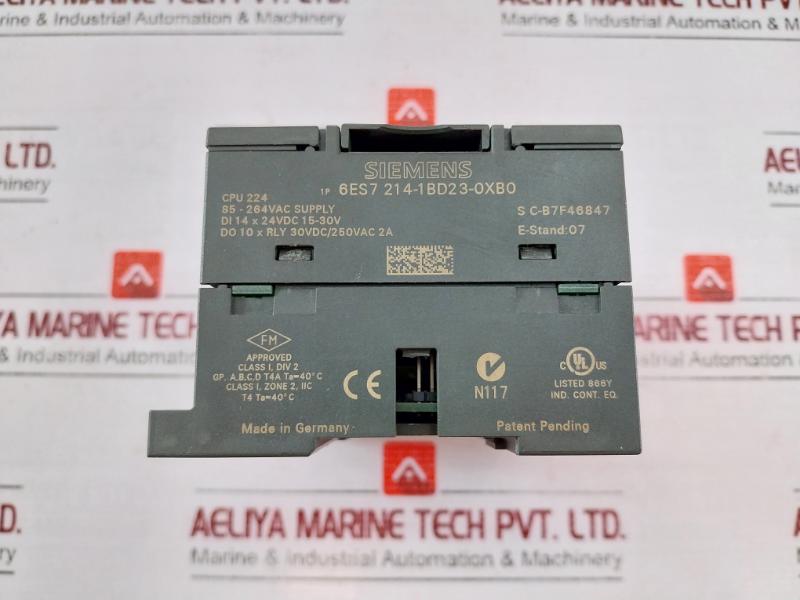 Siemens Simatic S7 6Es7 214-1Bd23-0Xb0 Relay Power Supply Module -200 85-264Vac