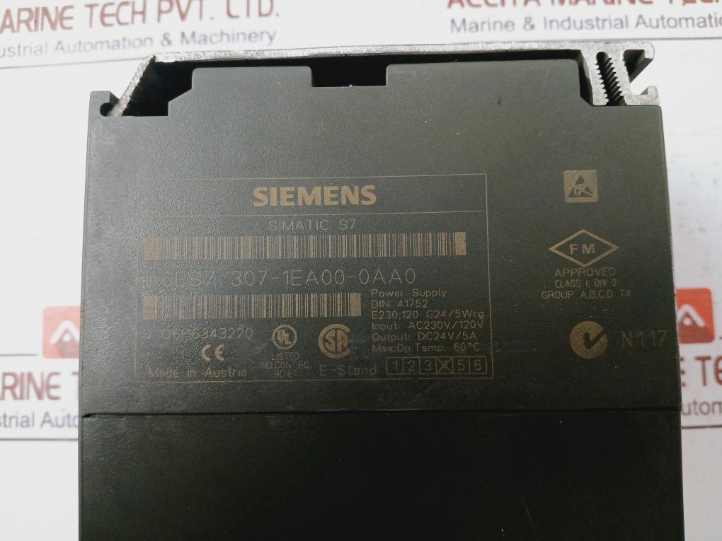 Siemens Simatic S7-300 6Es7 307-1Ea00-0Aa0 Regulated Power Supply