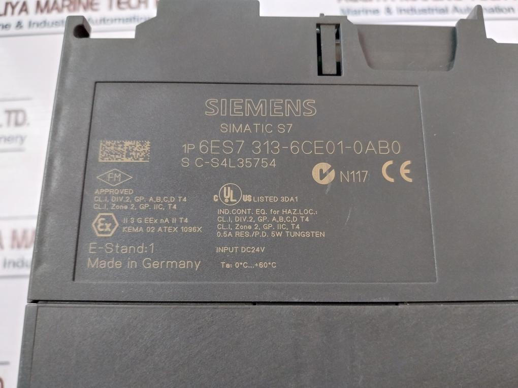 Siemens Simatic S7 6Es7 313-6Ce01-0Ab0 Integrated Dp Interface