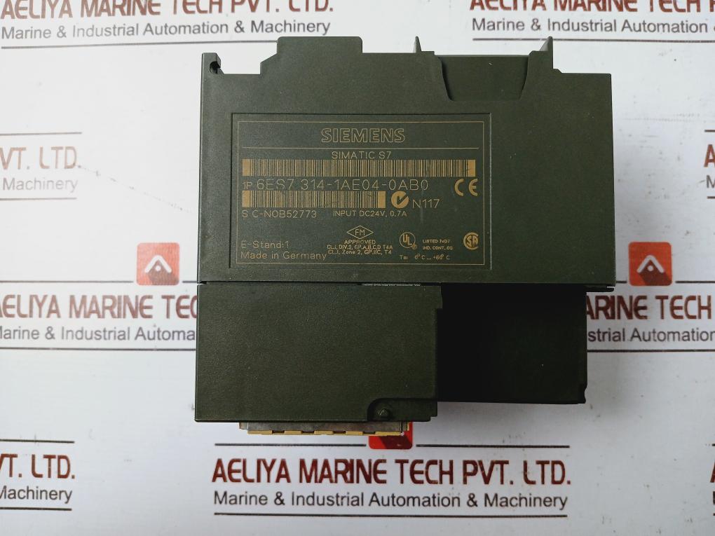 Siemens Simatic S7 6Es7 314-1Ae04-0Ab0 Cpu With Integrated Power Supply