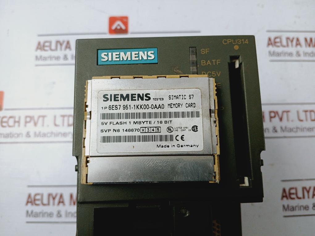 Siemens Simatic S7 6Es7 314-1Ae04-0Ab0 Cpu With Integrated Power Supply