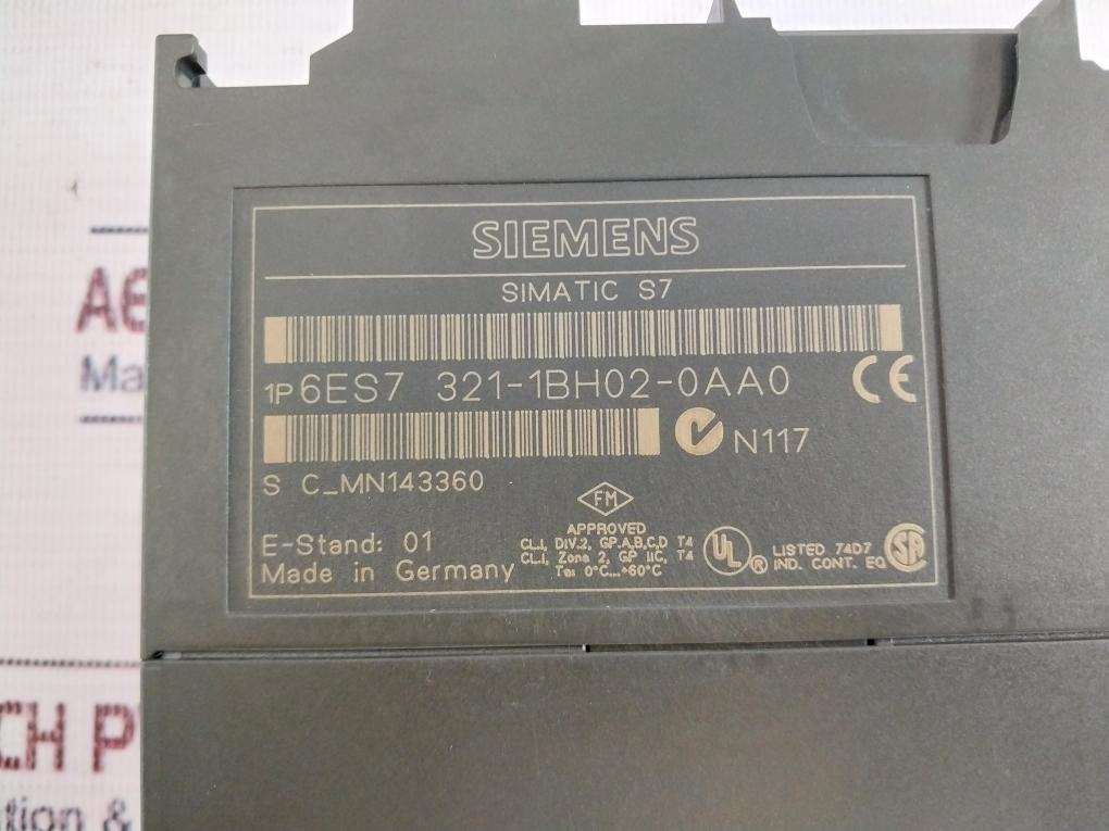 Siemens Simatic S7 6Es7 321-1Bh02-0Aa0 Digital Input Module Sm321
