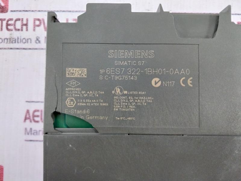 Siemens Simatic S7 6Es7 322-1Bh01-0Aa0 Series Digital Output Module 0.5A