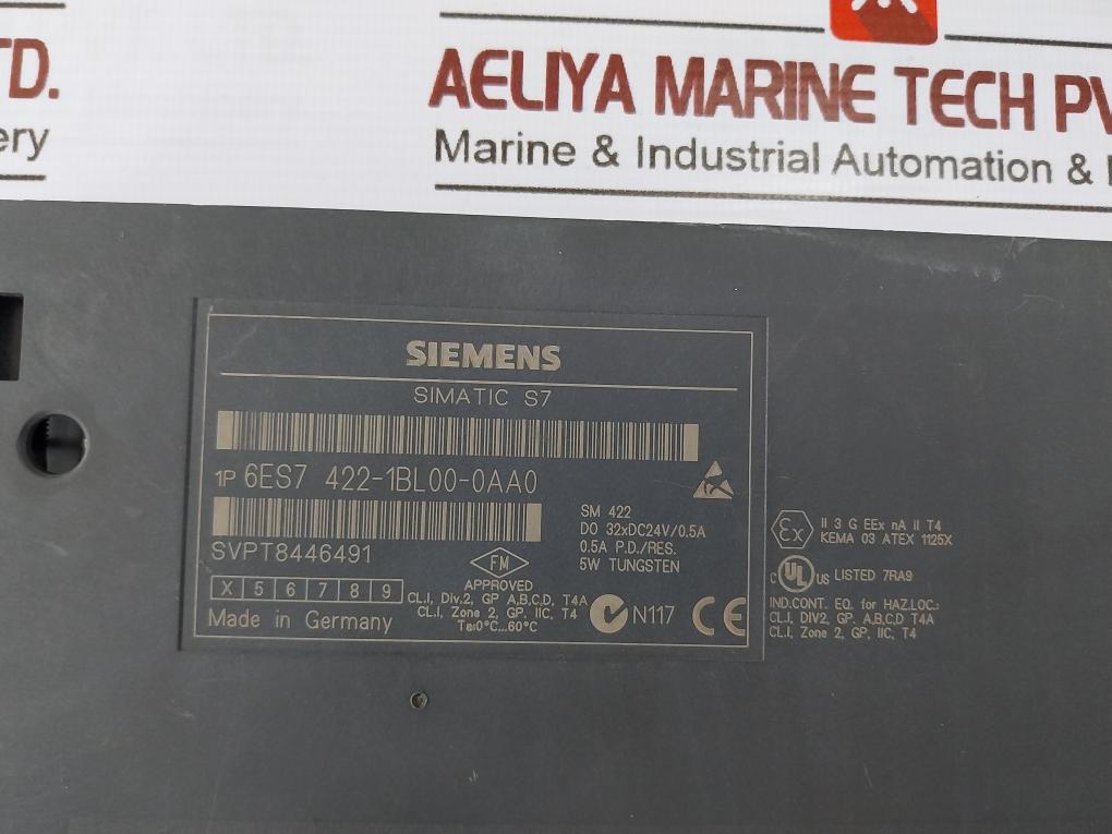 Siemens Simatic S7 6Es7 422-1Bl00-0Aa0 Plc Output Module Do 32Xdc24V/0.5A