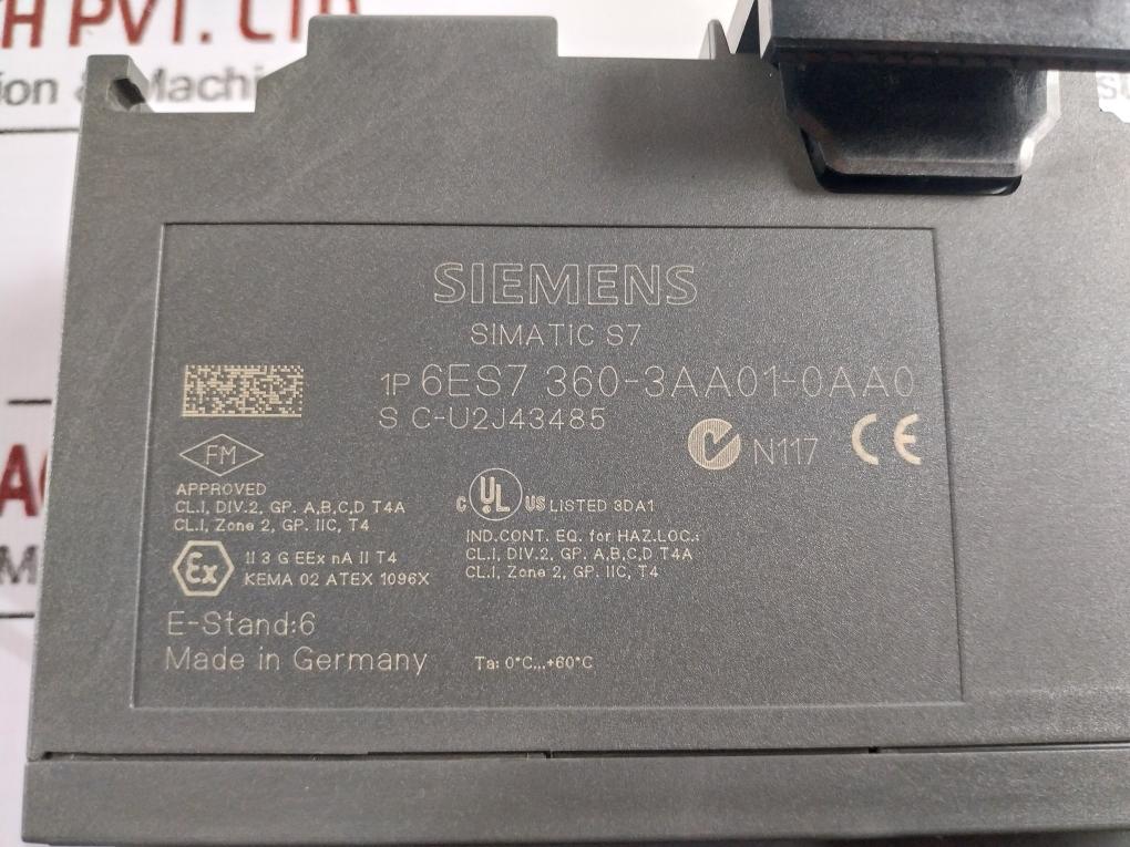 Siemens Simatic S7 6es7 360-3aa01-0aa0 Plc Module