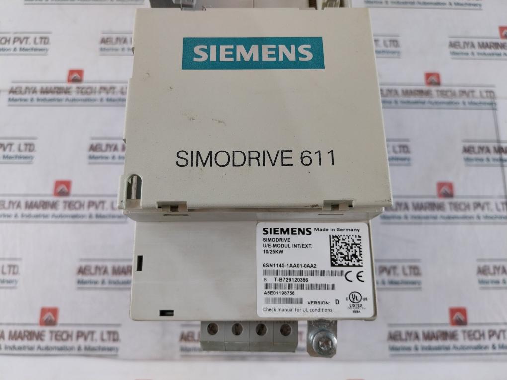 Siemens Simodrive 611 6Sn1145-1Aa01-0Aa2 Power Supply Module 10/25Kw
