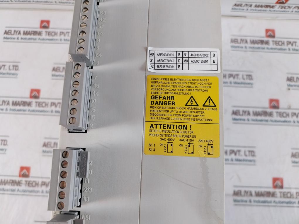 Siemens Simodrive 611 6Sn1145-1Aa01-0Aa2 Power Supply Module 10/25Kw