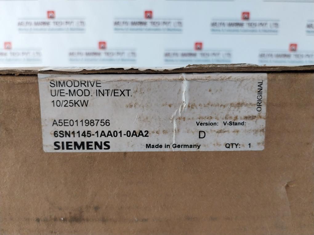 Siemens Simodrive 611 6Sn1145-1Aa01-0Aa2 Power Supply Module 10/25Kw