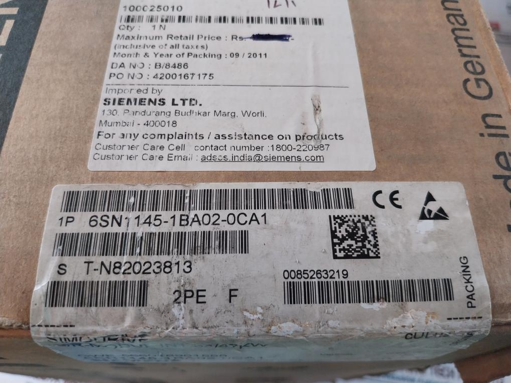 Siemens Simodrive 611 6Sn1145-1Ba02-0Ca1 Infeed/Regenerative Feedback Module