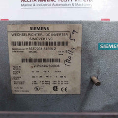 Siemens Simovert Vc 6Se7031-8Tf60-z Dc Inverter Drive G91+L30+ Dc 510-650V 221.0A