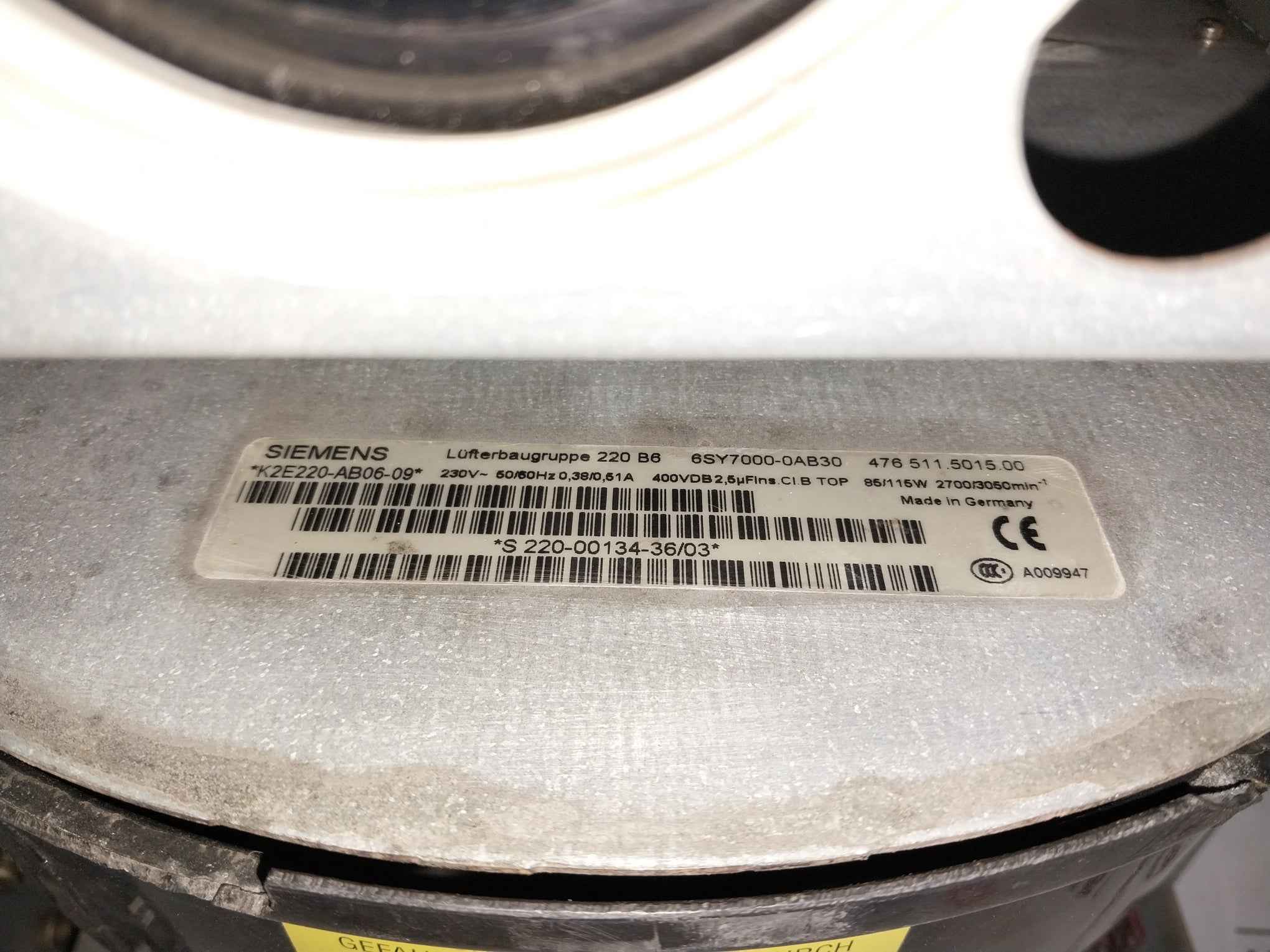 Siemens Simovert Vc 6Se7031-8Tf60-z Dc Inverter Drive G91+L30+ Dc 510-650V 221.0A