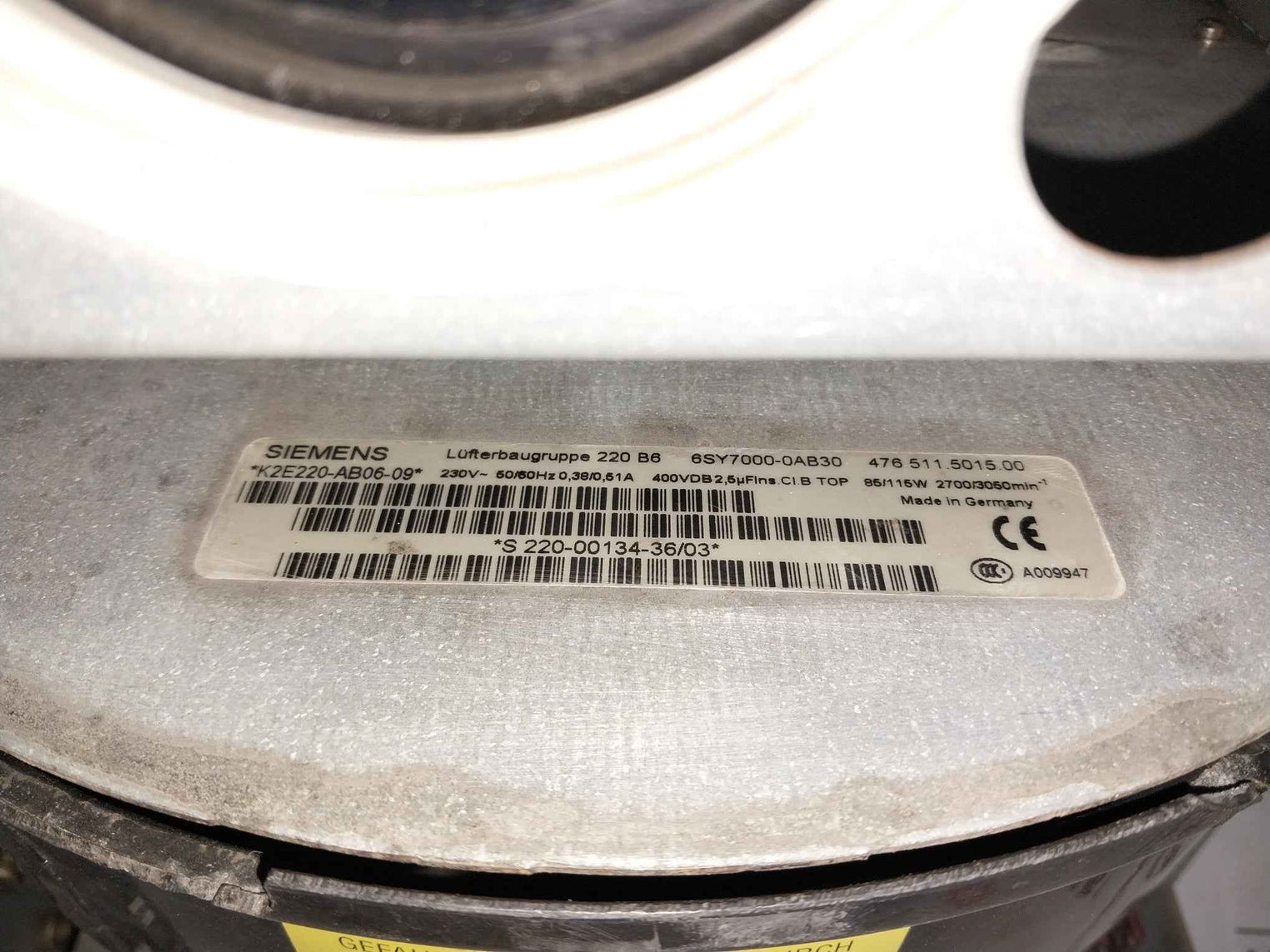 Siemens Simovert Vc 6Se7031-8Tf60-z Dc Inverter Drive G91+L30+ Dc 510-650V 221.0A