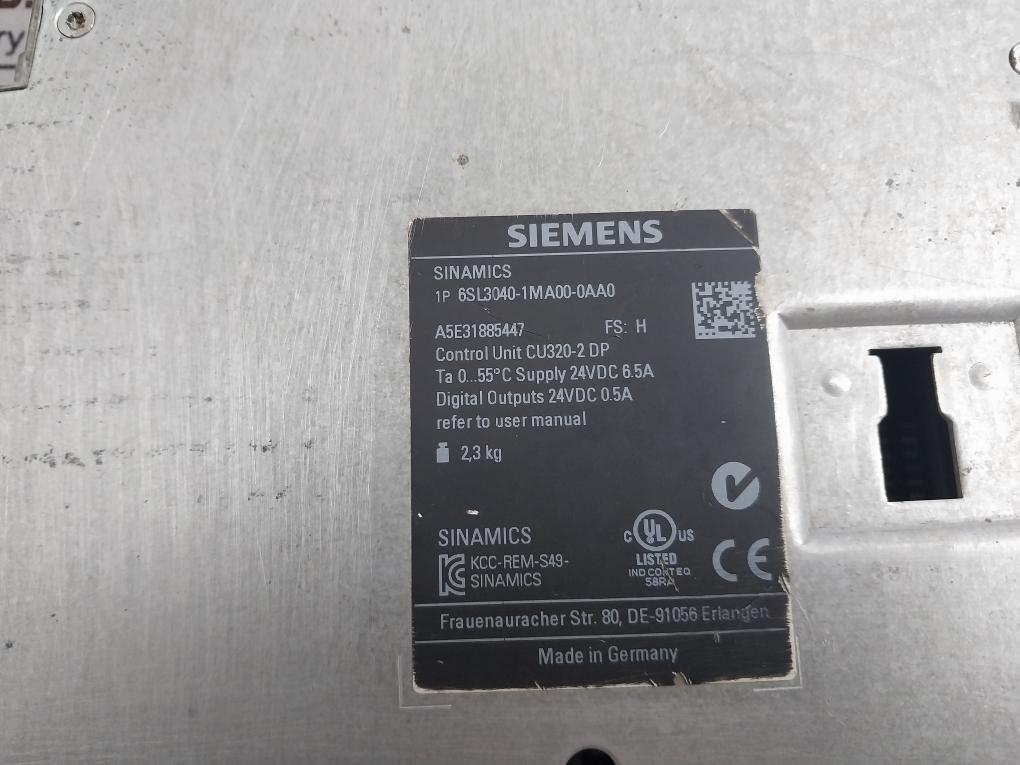 Siemens Sinamics 1P 6Sl3040-1Ma00-0Aa0 Control Unit Cu320-2 Dp