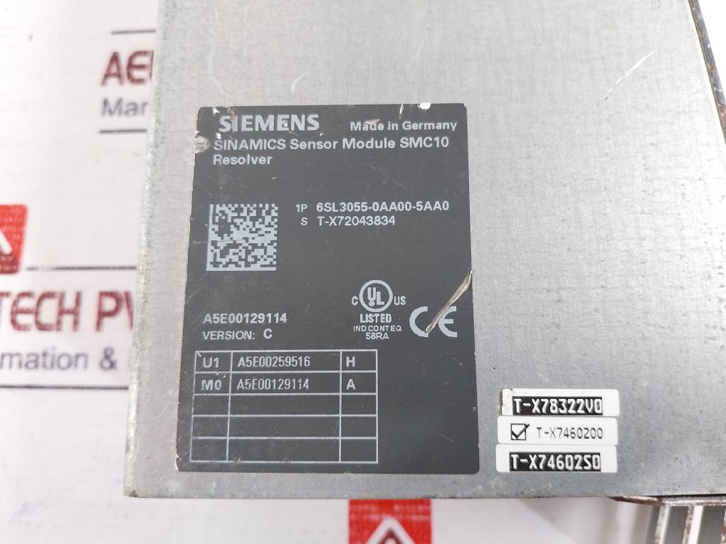 Siemens Sinamics 6Sl3055-0Aa00-5Aa0 Sensor Module Smc10 Resolver Version: C