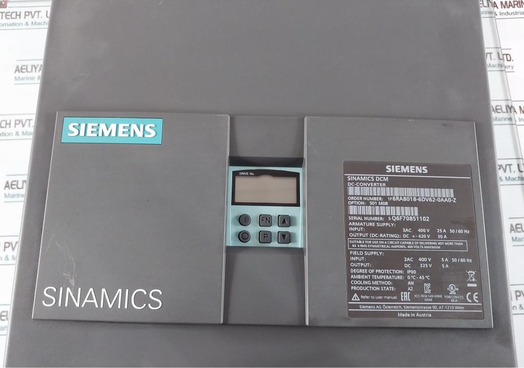 Siemens Sinamics DCM DC-Converter 1P 6RA8018-6DV62-0AA0-Z, 50/60Hz