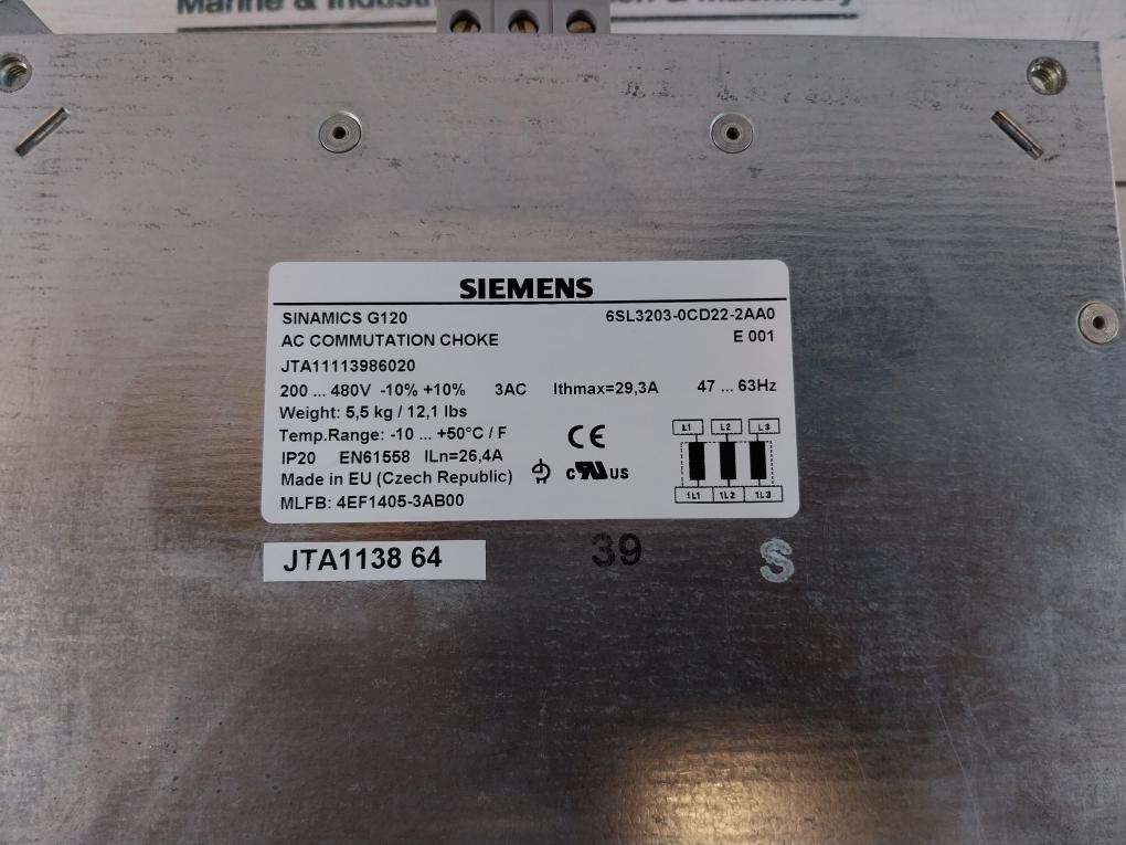 Siemens Sinamics G120 6Sl3203-0Cd22-2Aa0 Ac Commutation Choke