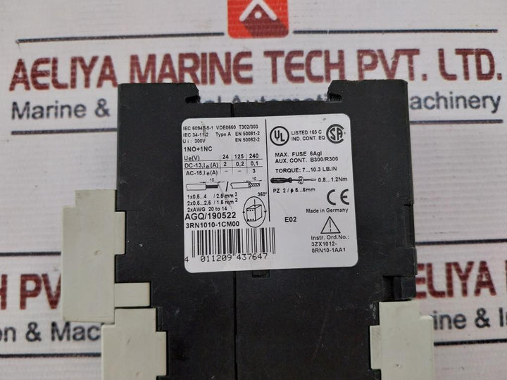 Siemens Sirius 3R 3RN1010-1CM00 Motor Protection Relay E02