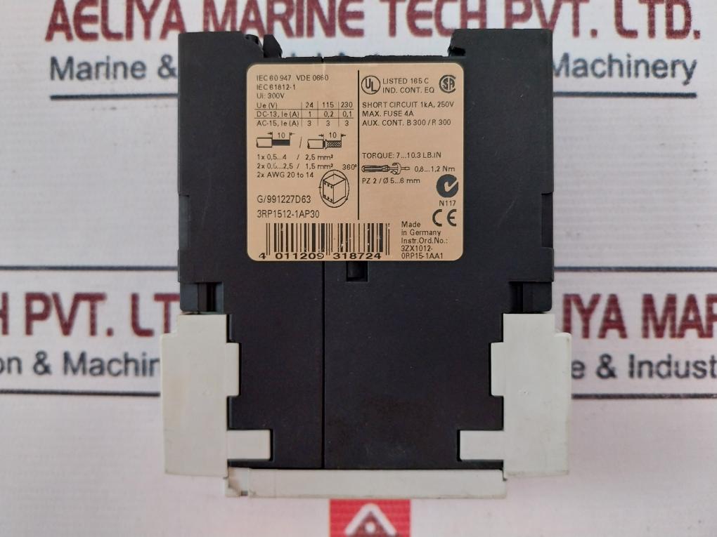 Siemens Sirius 3R 3Rp1512-1Ap30 Time Relay 200-240Vac