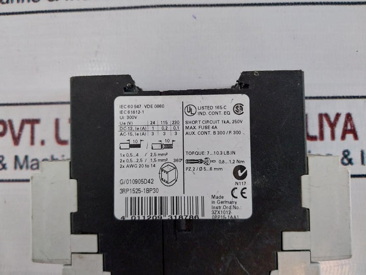 Siemens Sirius 3R 3RP1525-1BP30 On Delay Time Relay