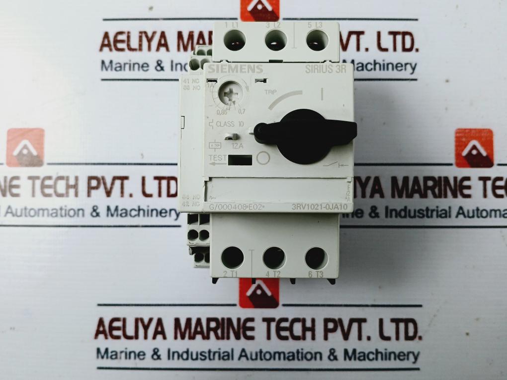Siemens Sirius 3R 3Rv1021-0Ja10 Circuit Breaker W/ Auxiliary Switch 3Rv1901-2A