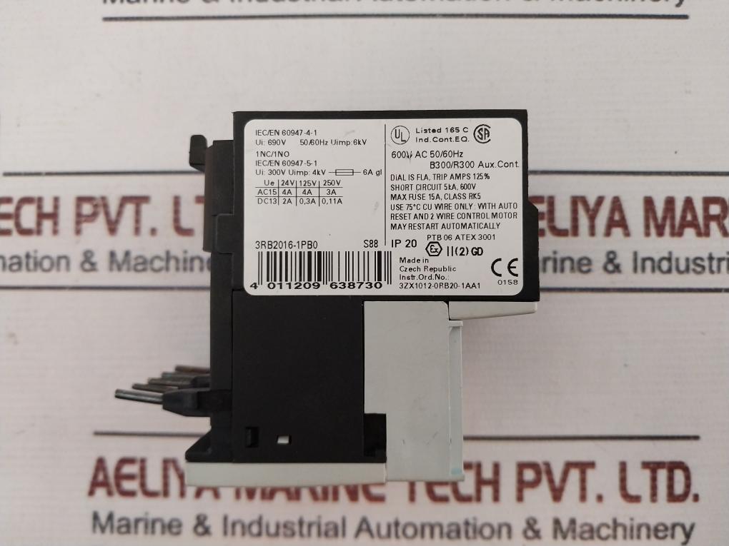 Siemens Sirius 3Rb2016-1Pb0 Overload Relay 690V 50/60Hz