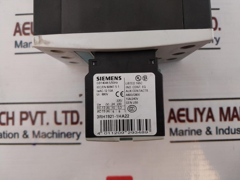 Siemens Sirius 3Rh1921-1Ha22 Contactor With 3Rt1034-1A Auxiliary Switch