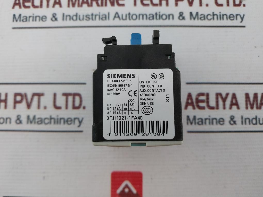 Siemens Sirius 3Rt1016-1Ap01 Contactor 230V 50/60Hz