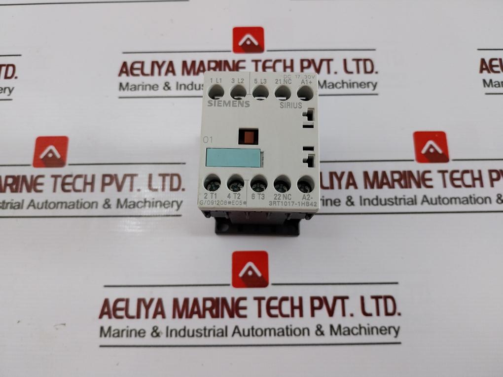 Siemens Sirius 3Rt1017-1Hb42 Power Contactor Dc 17…30V Ac-1: 22A 690V