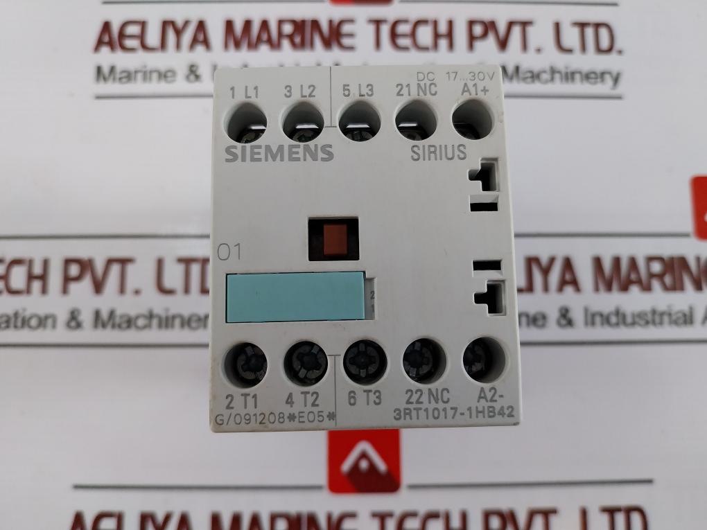 Siemens Sirius 3Rt1017-1Hb42 Power Contactor Dc 17…30V Ac-1: 22A 690V