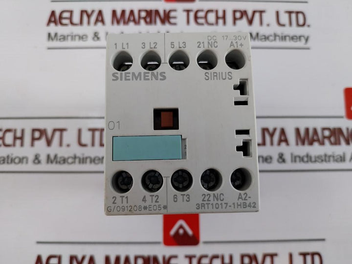 Siemens Sirius 3Rt1017-1Hb42 Power Contactor Dc 17…30V Ac-1: 22A 690V