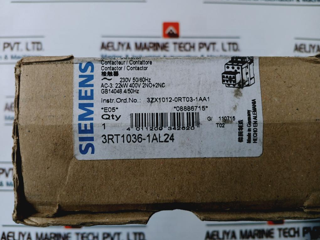 Siemens Sirius 3Rt1036-1Al24 Contactor 50/60Hz