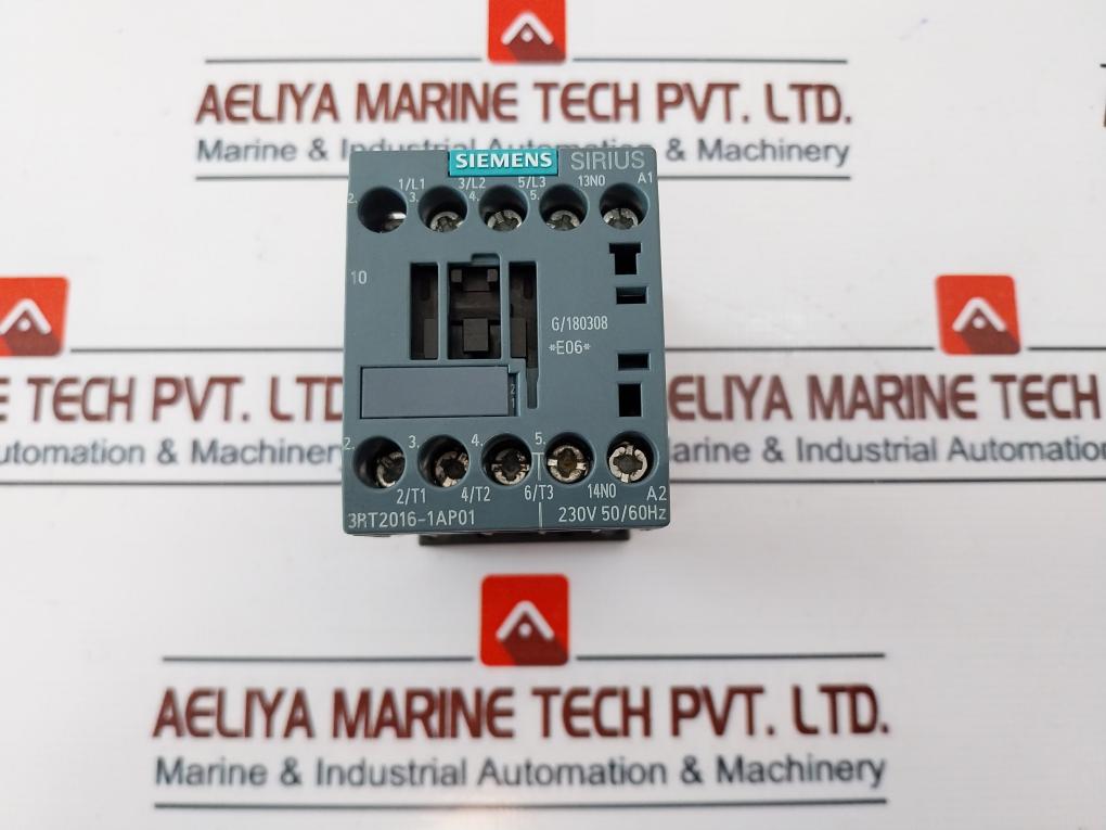 Siemens Sirius 3Rt2016-1Ap01 Power Contactor 3 Pole 9A 230V 50/60Hz