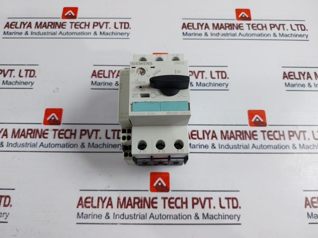 Siemens Sirius 3Rv1021-1Da10 Circuit Breaker With 3Rv1901-2A Auxiliary Switch