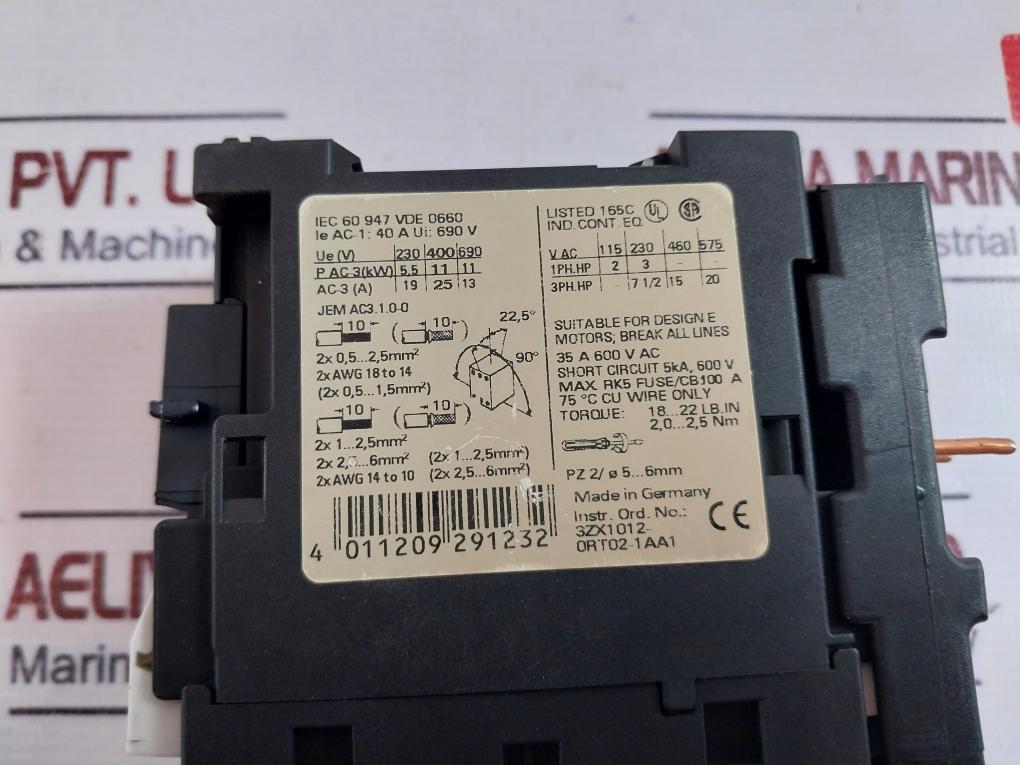 Siemens Sirius 3r 3rt1026-3b…0 Power Contactor 3rt1926-1bb00 35a 600v Ac