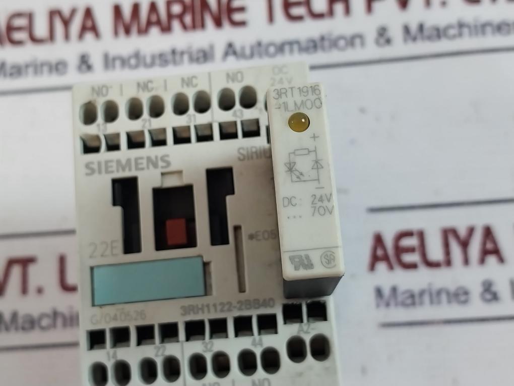 Siemens 3RH1122-2BB40 Contactor Relay W/ Suppression Diode 3RT1916-1LM00