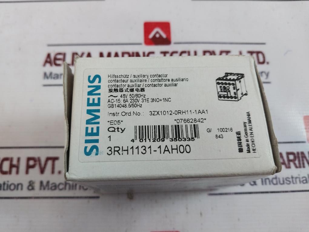 Siemens Sirius 3rh1131-1ah00 Contactor Relay 48v 50/60hz 3zx1012-0rh11-1aa1
