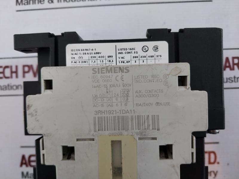Siemens Sirius 3rt1034-1ad20 Power Contactor 10a / 240v Ie Ac-1: 50a