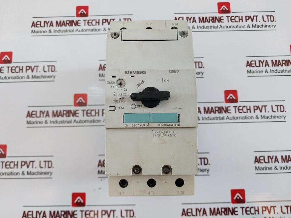 Siemens Sirius 3rv1041-4ja10 Circuit Breaker 45-63a Max 819a