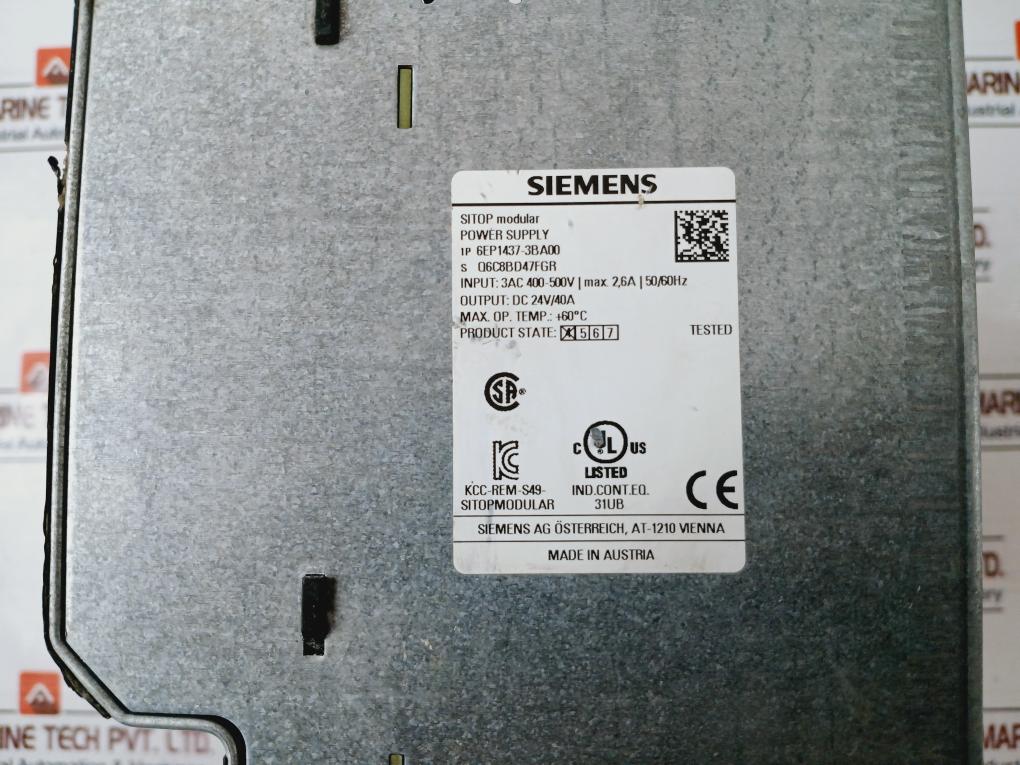 Siemens Sitop 6Ep1 437-3Ba00 Power Supply Module