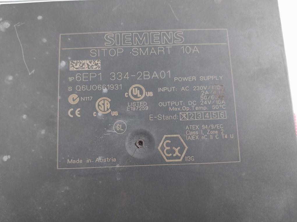 Siemens Sitop Smart 10A 6Ep1 334-2Ba01 Power Supply Ac 230V/120V