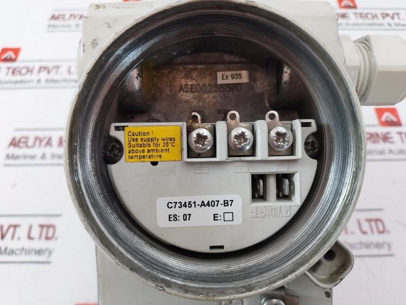 Siemens Sitrans 7Mf4433-1Gy02-2Ac6-z Pressure Transmitter 4-20 Ma Hart Ip65