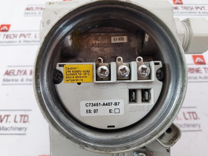 Siemens Sitrans 7Mf4433-1Gy02-2Ac6-z Pressure Transmitter 4-20 Ma Hart Ip65