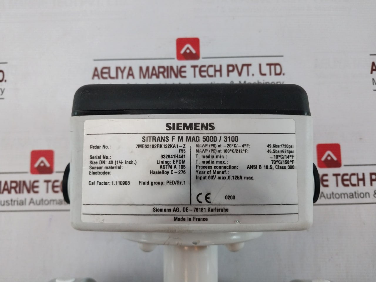 Siemens Sitrans Fm Mag 5000/3100 Electromagnetic Flow Sensor 1.110903 60V 0.125A