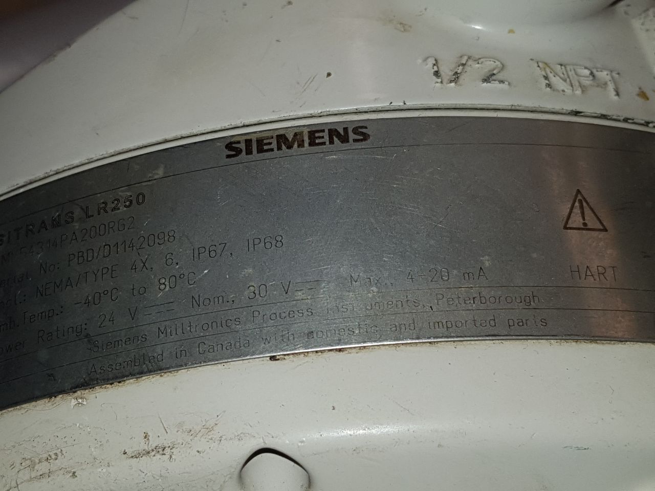 Siemens Sitrans Lr250 Radar Level Sensor Transmitter