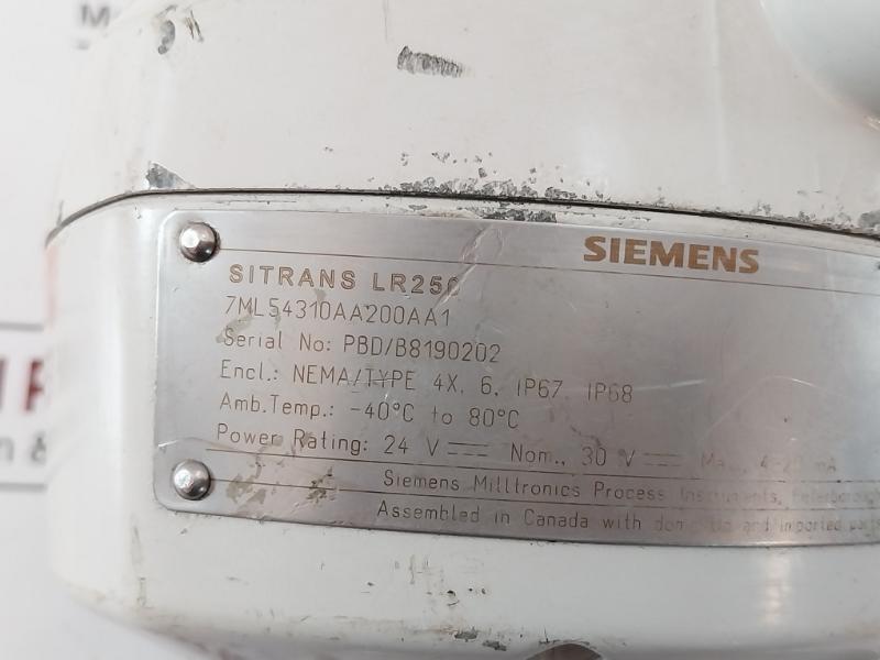 Siemens Sitrans Lr250 Radar Level Transmitter 25517 1.5 Npt 031411-m2