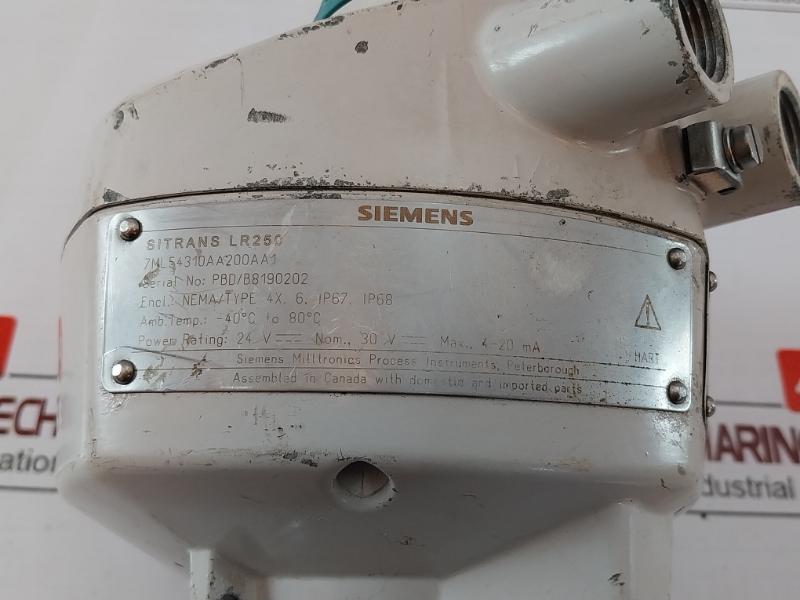 Siemens Sitrans Lr250 Radar Level Transmitter 25517 1.5 Npt 031411-m2