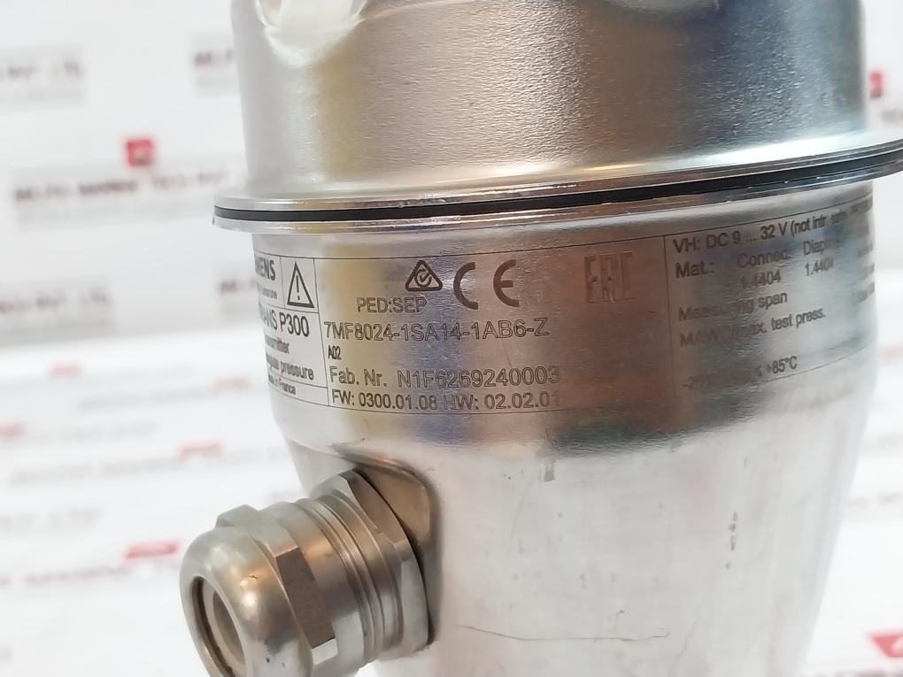 Siemens Sitrans P300 7Mf8024-1Sa14-1Ab6-z Pressure Transmitter 0300.01.08