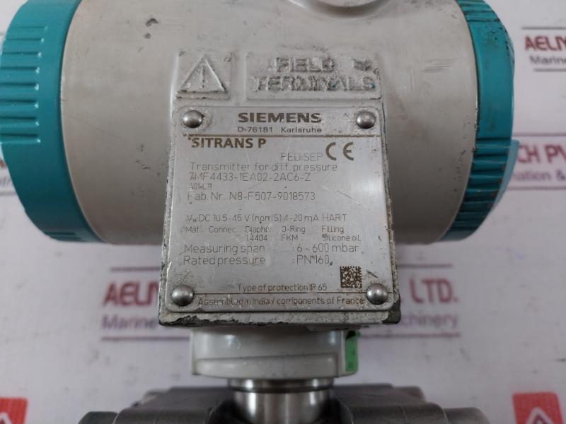 Siemens Sitrans P 7Mf4433-1Ea02-2Ac6-z Transmitter For Differential Pressure